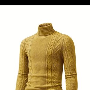 Mens gold turtleneck sweater